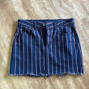 American Eagle High-Rise Mini Jean Skirt (red/white/blue Jean) size 6 regular